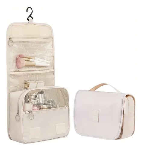 Neceser Organizador Colgante For Maquillaje Y Baño Beige .