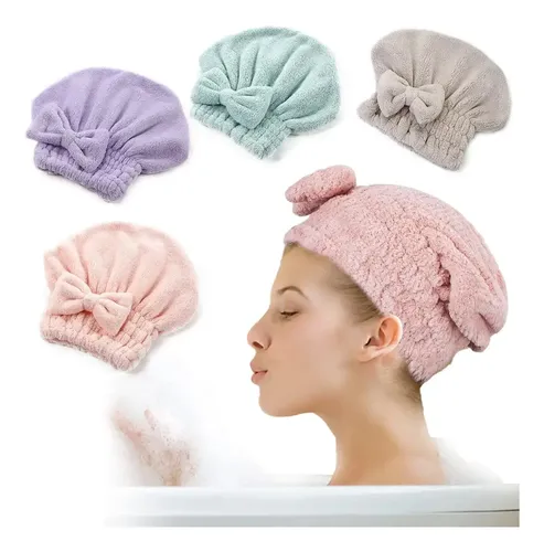Toalla Gorra Pelo Turbante Cofia Secado Rápido Microfibra
