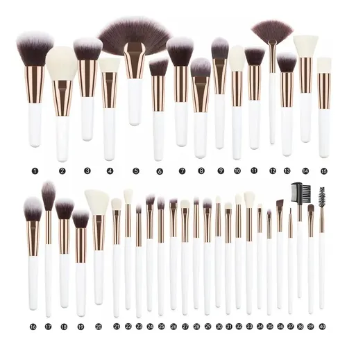 Juego De 40 Broches De Maquillaje De Gama Alta, Brochas Suel