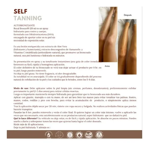Autobronceante Bronceado Intenso 8% 120ml Royal Bronze