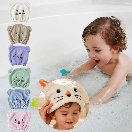 Gorro De Ducha Para Niños, Bonitas Toallas De Baño Envueltas