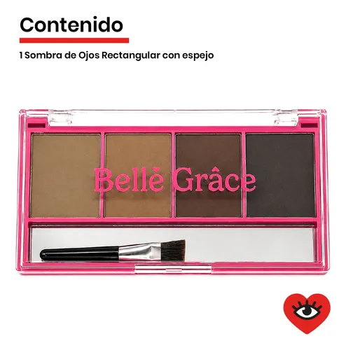Sombra De Ojos Rectangular 4 Colores Con Espejo Y Pincel