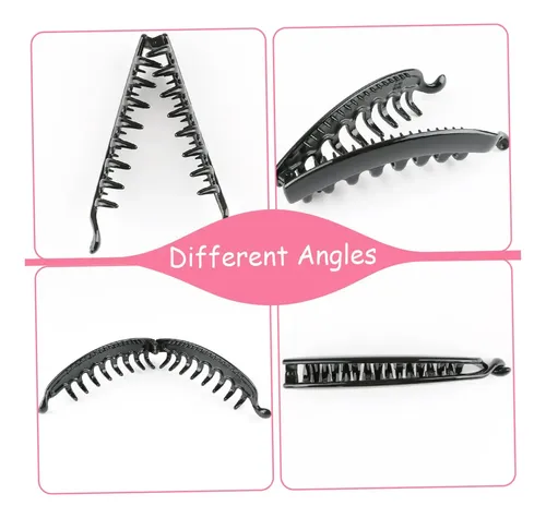 6 Pcs Tipo Banana Para Mujer De Plástico Con Sujeción Fuerte