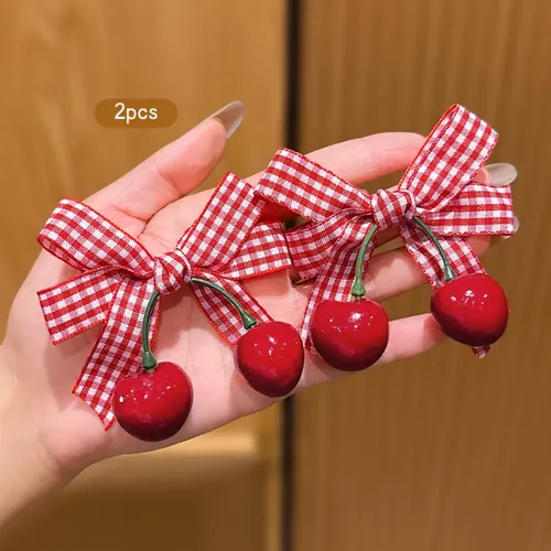 2 Horquillas Cereza Roja Dulce Diario 2 Piezas