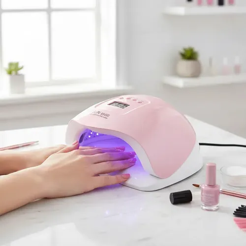 Cabina Para Uñas SUNUV X5 Plus Rosa LEDs UV 80W Con Temporizador