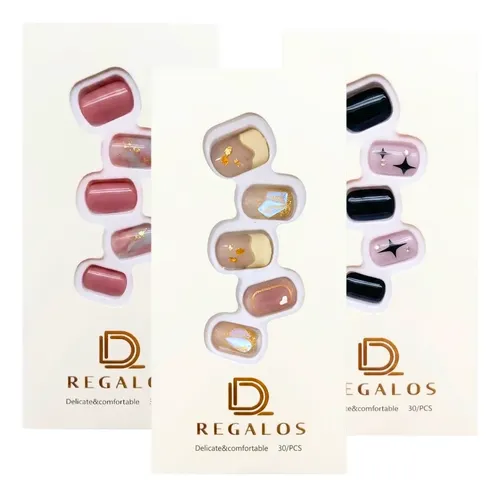 Kit Completo Uñas Postizas Press Con Adhesivas X30 Uñas