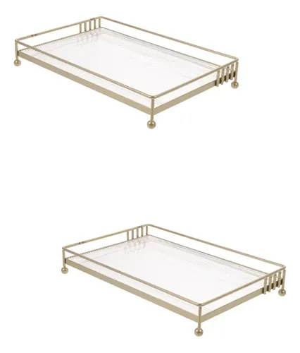 Set De 2 Bandejas Para Baño Y Maquillaje En Encimera