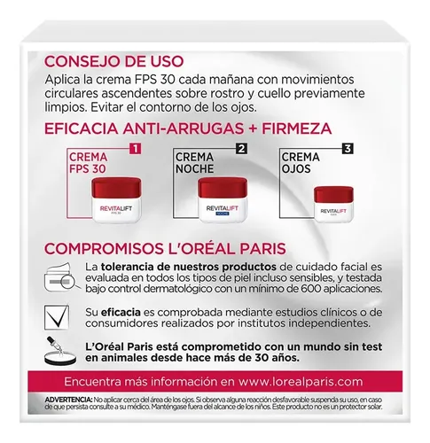 Crema Facial L’oréal Paris Revitalift Día 30fps 50ml