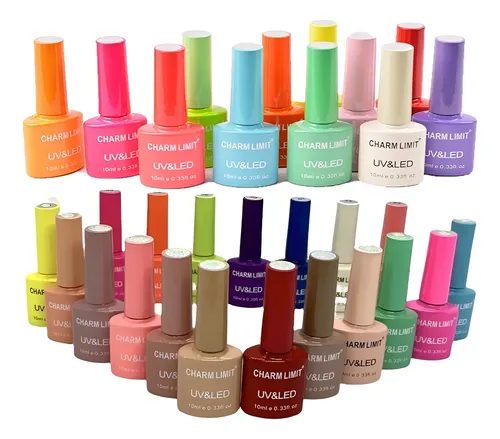 Kit Esmaltes Semipermanentes X 6 Gel Color Uv Led Base Top