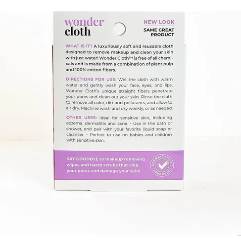 Toalla Removedor De Maquillaje Wonder, Paquete 2, Lavado A