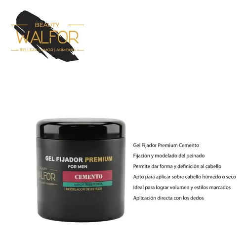 Gel Fijador Beauty Walfor Premium For Men Cemento 450 G