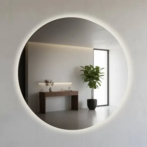 Espejo Luz Led Touch Circular 57cm Galaxia Borde Pulido Mate