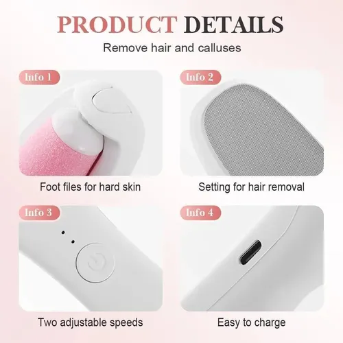 Depiladora Magica Y Exfoliador De Pies 2 En 1 Electrica