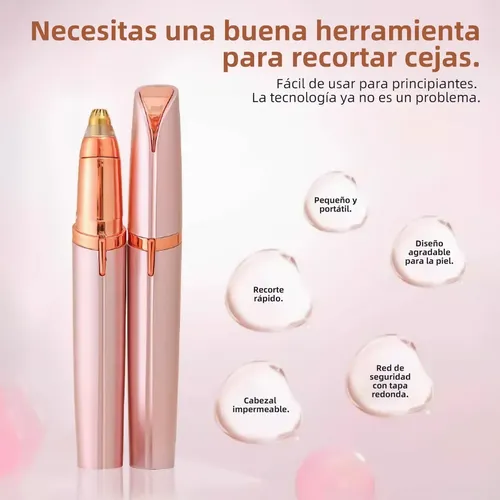 Depiladora Eléctrica Recargable Para Cejas Rosa Gold