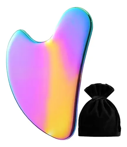 Gua Sha Acero Multicolor Masaje Facial Y Corporal Con Funda