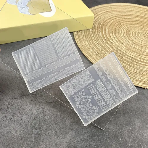 Pack Of 2 Lace Embossing Europe Nails Art Molds Silicone