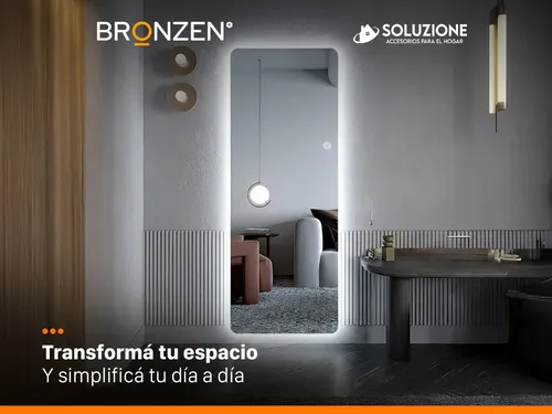 Espejo Premium Vertical Luz Led Trasera 60 X 165 Cm