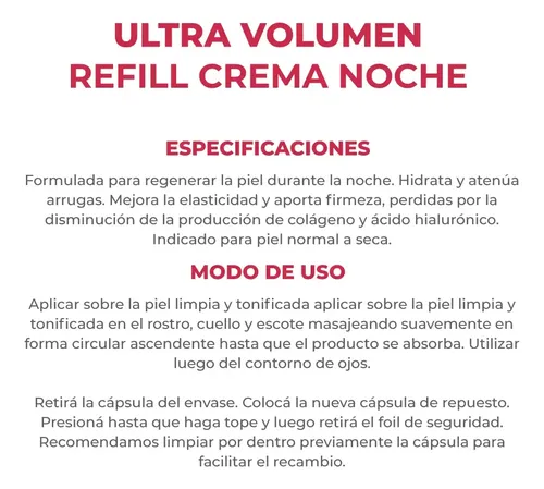 Dermaglós Ultra Volumen Crema De Noche Facial Repuesto