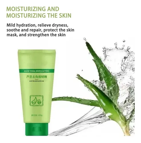 Gel Exfoliante De Aloe, 100 G, Suavizante E Hidratante Corpo
