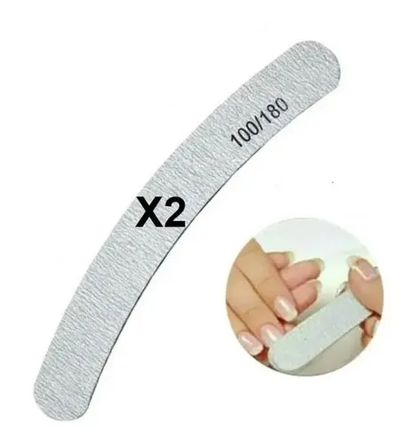 Lima Para Uñas 100/180 X2 Unidades Acrilicas Gelificadas