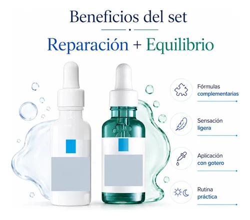Kit Sérum Facial Reparador Azul Equilibrante Verde Skincare