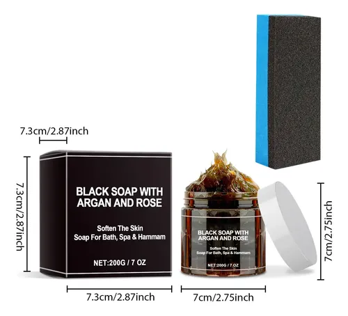 Jabón Negro Marroquí Exfoliante 200g Facial Corporal