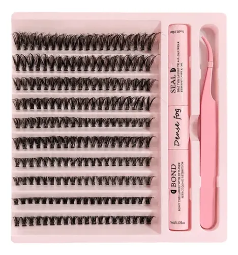 Kit Pestañas Postizas Dense Fog Con Pegamento Y Sellador Diy
