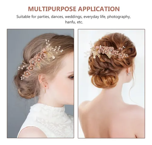 3pz Horquillas Boda Vintage Con Flores Elegantes