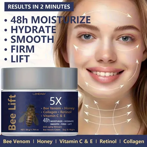 Crema Facial Antiarrugas Intensiva Con 5x Colágeno Y Retinol