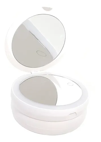 Espejo Luz Led Tactil Usb Maquillaje Aumento Plegable Color Del Marco Blanco