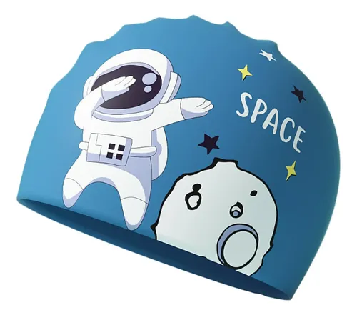 Gorro De Baño Para Niños Con Dibujos Animados De Azul