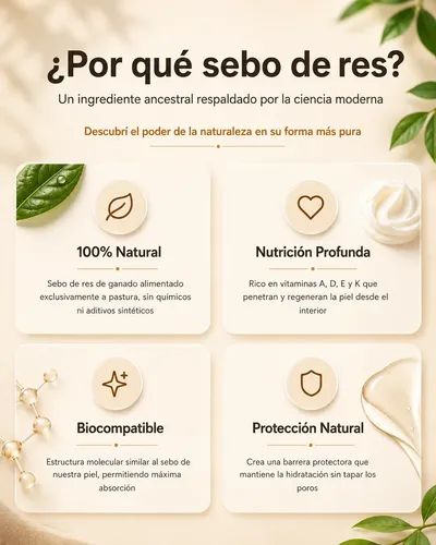 Crema Bálsamo Anti Age Sebo Res Beef Tallow Rosa Mosqueta