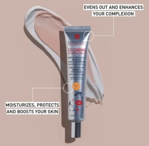 Cc Cream Erborian Fps 25 45ml – Crema Facial Hipoalergénica Momento De Aplicación Día/noche Tipo De Piel Doré