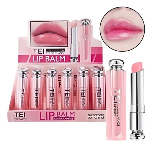 Labial Lipbalm Color Change Personalized Pink Tei Maquillaje