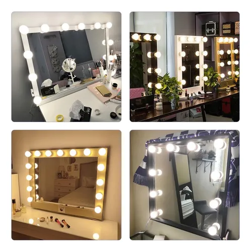 Espejo De Vanity Siccoo Luces Led 10 Bombillas Para Maquilla