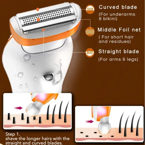 Afeitadora Eléctrica For Mujer Con 2 Cabezales