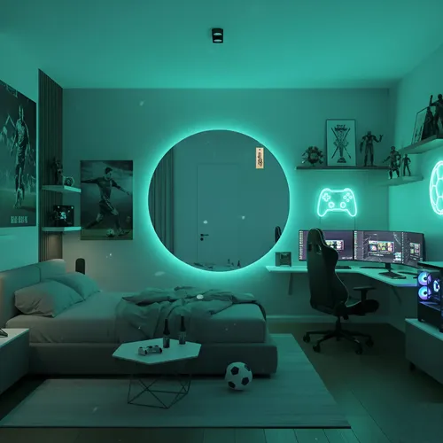 Espejo Led Pared Decorativo Redondo Luz Cálida Fria Rgb 60cm