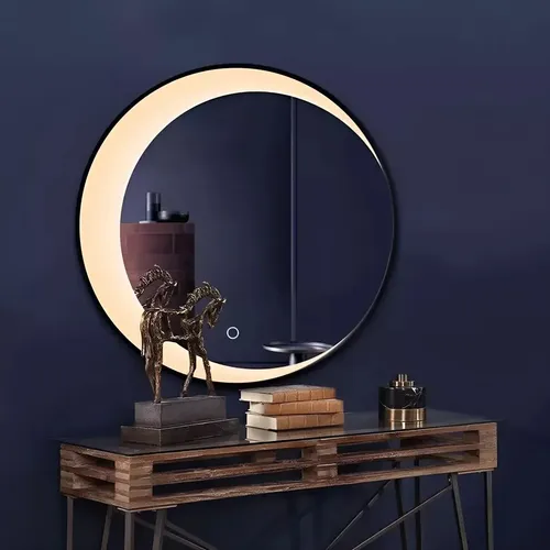 Espejo Circular Led 60cm Espejo Cálido Romántico Marco Diseño 3