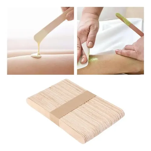 50 Palitos De Cera De Madera Desechables, Espátulas Para