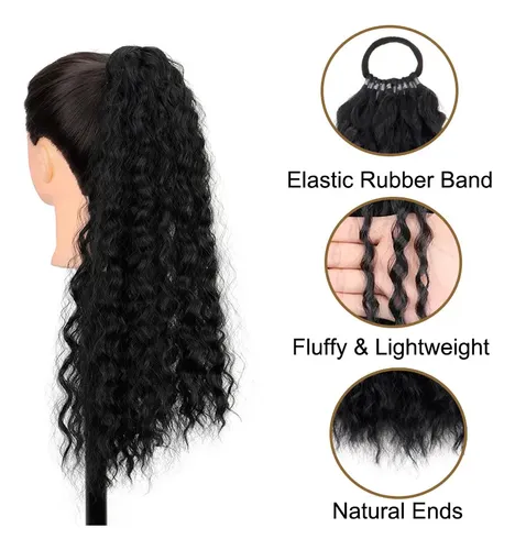 Peluca Larga Rizada Con Coleta Estilo Natural For Mujer D