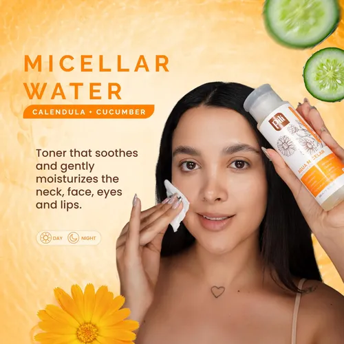 Agua Micelar Natural Pili Con Caléndula, 7.4 Onzas Líquidas
