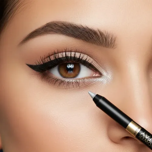Lapiz Delineador En Gel Power Stay Ojos Avon 24hs Color Silver Shimmer