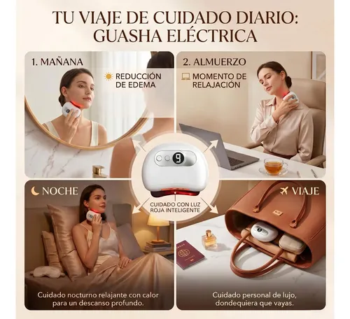 &*masajeador Facial Eléctrico Gua Sha Con 9 Niveles De