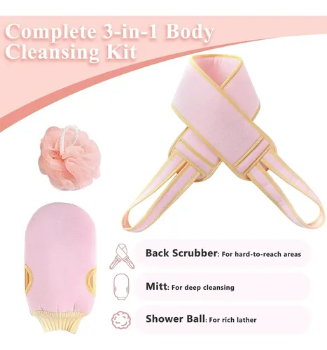 Set Exfoliante 3 En 1 Rikkuse Pink