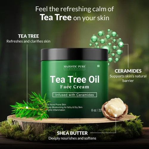 Pure Tea Tree Oil Face Cream | Cream For Dry & Itchy Skin,