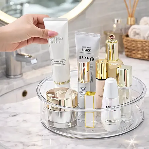 Organizador Giratorio De Acrilico Parabaño Maquillaje Crema