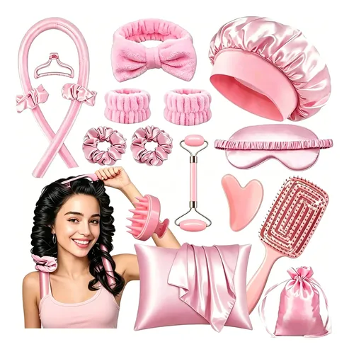 H. Kit 17 Unidades Rulos Seda Accesorios Cabello Y Sueño *