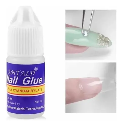 Pegamento Uñas Tips Gotero Decoracion Nail Postizas 3grs.