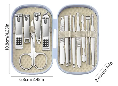 Kit De Corte De Uñas Profesional De Acero Inoxidable Set ..