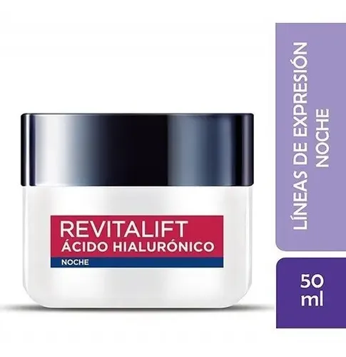 Crema Facial Noche Loréal Paris Revitalift Ácido Hialurónico Todo Tipo De Piel